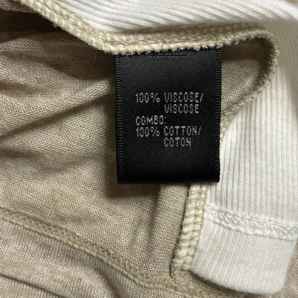 Lafayette 148 Women Size XL Deep Cowl Neck Short Sleeve  Shirt Y2K Layer Top - Picture 8 of 8